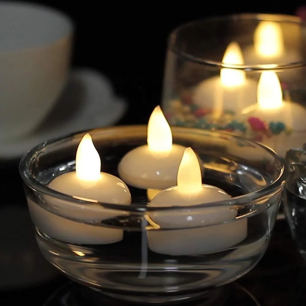 Water Activated LED Tea Light Yellow Flicker Floating LED Candle