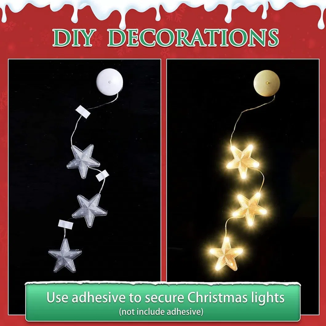 Tiktok Valentine′s Day Gift Ideas Suction Cup Glass Curtain Decoration String Lights