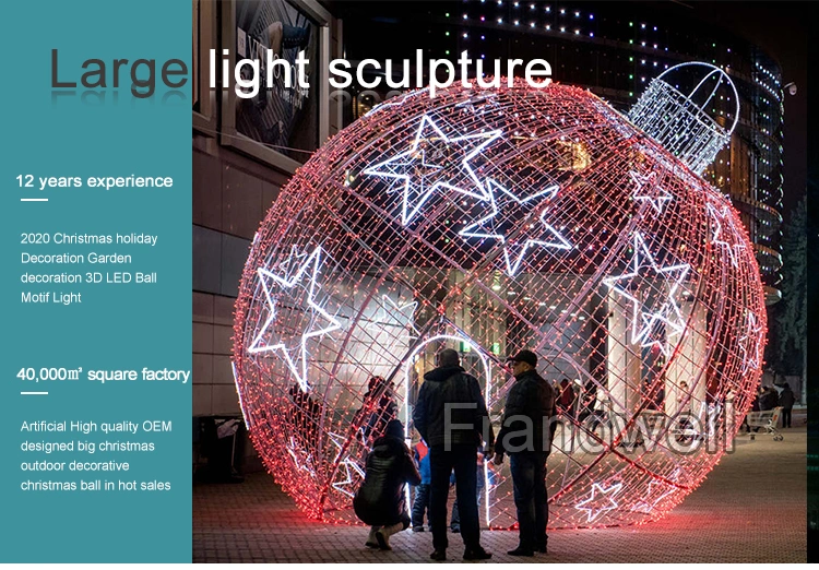 Commercial Christmas Decoration Walk Through Giant Arch LED Christmas Ball Motif Lights for Sale